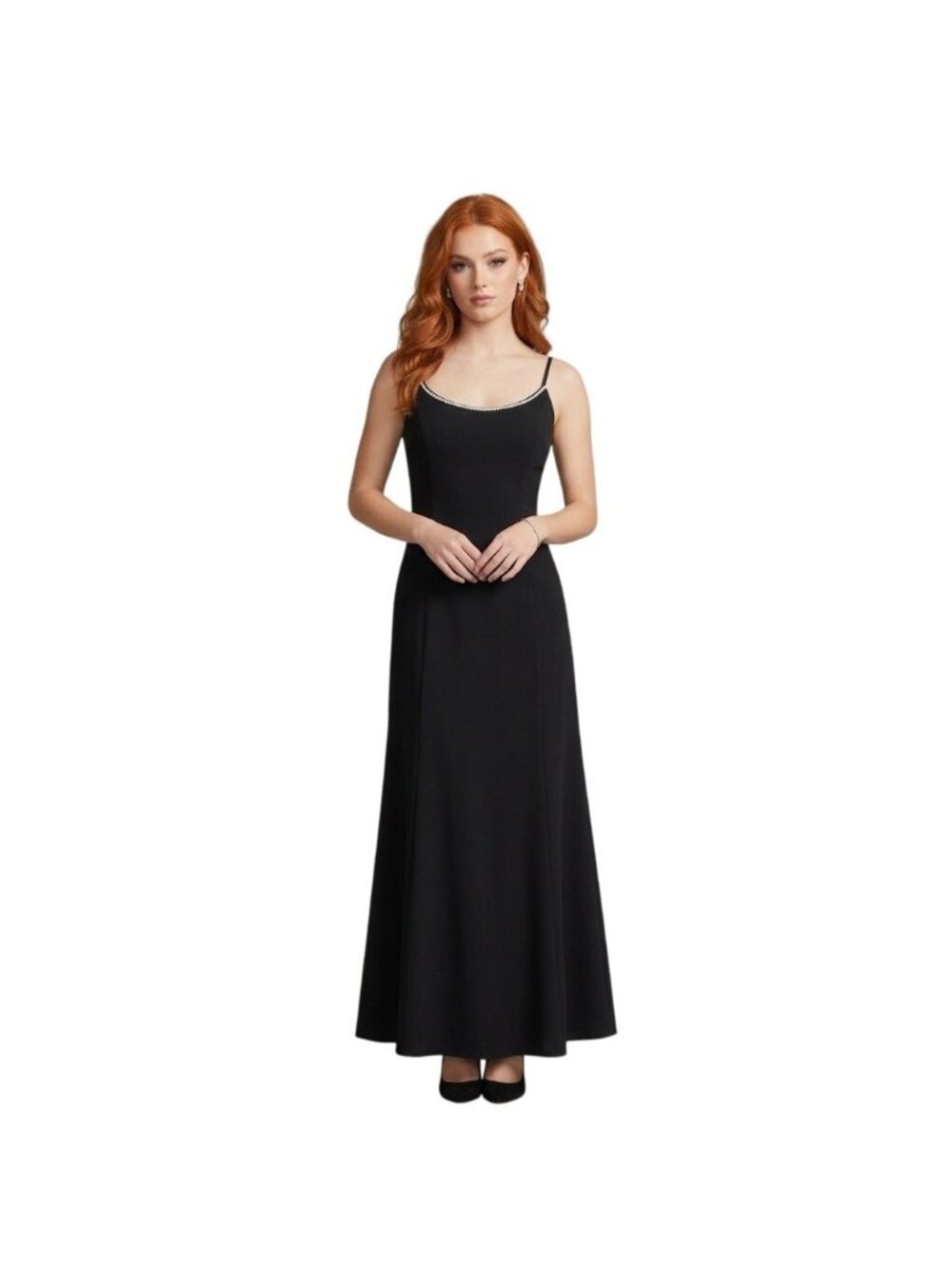 Jessica McClintock Gunne Sax VTG Whimsygoth Black A-Line Slip Dress 9/10 Prom